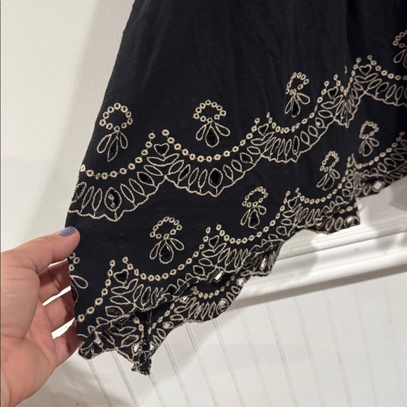 Free people shirt flowy tank top embroidery cutout medium boho hippie - Picture 4 of 6